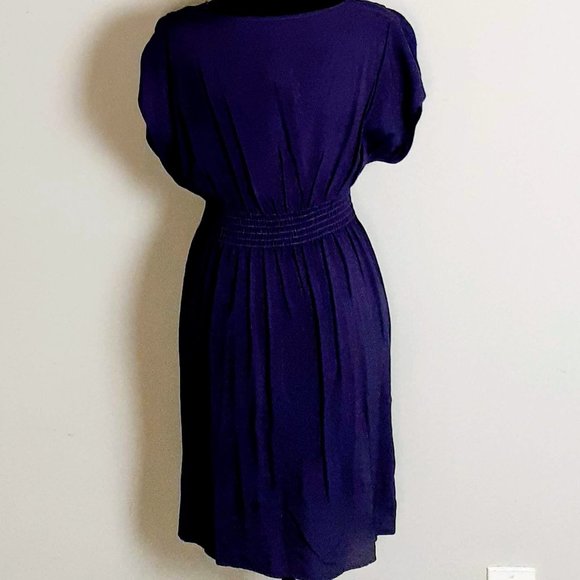 Casual Purple V-Neck Sleeveless Mini Dress Size L - Picture 2 of 4